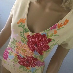 Benino sexy Floral knit top